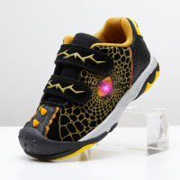 Dinoskulls Light Up Baby Boy Shoes LED Childrens Tennis Sneakers Sport Running Toddler Kids Trainers Glowing Winter Footwear