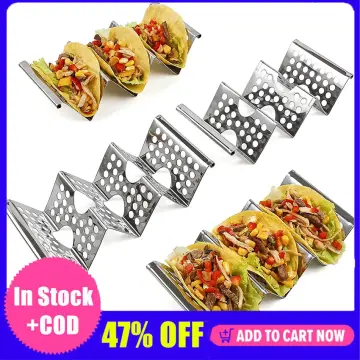  Taco Rack Stainless Steel Taco Holders Food Rack Shells Kitchen  Accessories Tacos Metal Baking Stand (Color : Black, Size : One Size) :  Home & Kitchen