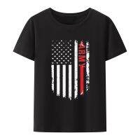 Classic Retro US Army Flag Modal Print Tees Roupas Masculinas Loose Breathable Graphic T Shirts Humor Style Fashion Streetwear