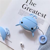 ✒▤┋ 3D Cute Cartoon Blue Whale Headphone Cases For Apple Airpods 1/2 Silicone Bluetooth Earphone Protection Cover Skin Accessories