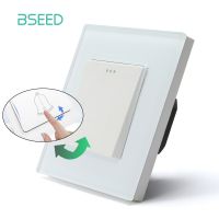 hot！【DT】 BSEED Wall Switches Rebound 1/2Gang 1Way Glass Mechanical to Initial Position