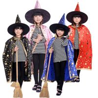 MIA ชุดฮาโลวีนเด็ก กอธิค แสดง หมวกแม่มด เด็กผู้หญิง กับหมวกพ่อมด Unisex เครื่องแต่งกายที่น่ากลัว ชุดเสื้อคลุมฮาโลวีน เสื้อผ้าประสิทธิภาพ ชุดคอสเพลย์เด็ก