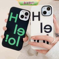 shuohaa208 เคสโทรศัพท์ซิลิโคน TPU แบบนิ่ม พิมพ์ลายตัวอักษร HELLO กันกระแทก สําหรับ iPhone 14 13 12 11 Promax 6 6S 7 8 Plus X XR XSMax SE