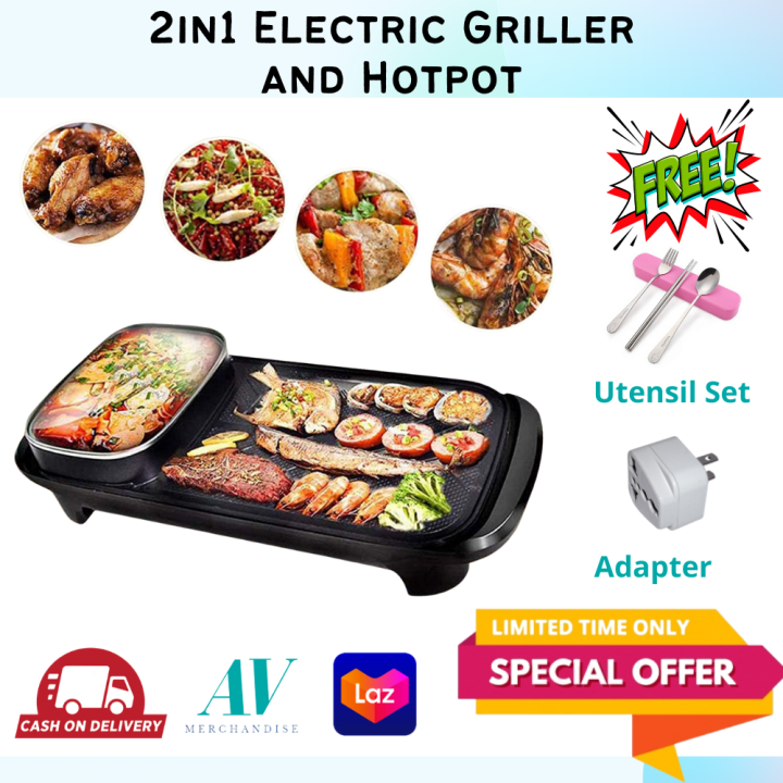 AVM Samgyeopsal Samgyupsal Grill Pan Set 2 in 1 ctric Grill with ...