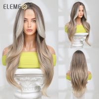 【jw】✷☒¤  ELEMENT Front Synthetic Wig Wavy Ombre with Hair Wigs for Ladies