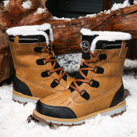 Nidengbao Winter New Men Snow Boots High Quality Outdoor Fashion Casual Sports Shoes High-Top Warm Cotton Trend Mens Shoes