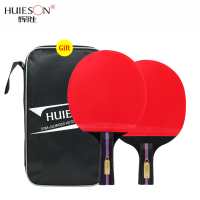 Huieson 2 PcsSet Table Tennis Racket S600 Sticky Double Face Pimples Professional Ping Pong Paddle for Beginner with Free Case