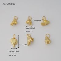 GOLD COLOR 18 quot; WATER WAVE CHAIN NECKLACE amp; HAND GESTURE IN HEART VICTORY THUMB UP I LOVE YOU OKAY GESTURES SHAPE PLAIN PENDANT