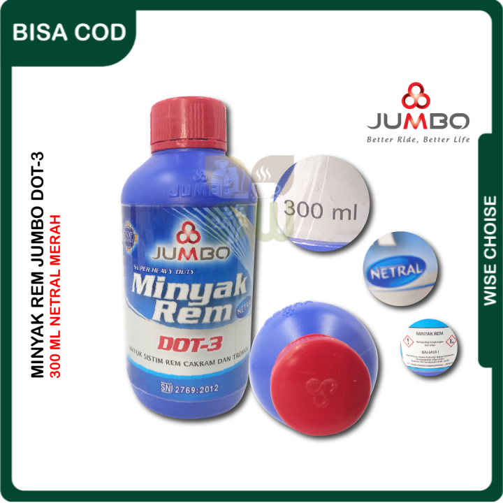 Oli Minyak Rem Jumbo DOT 3 300ML Cairan Minyak Rem Brake Fluid Netral ...