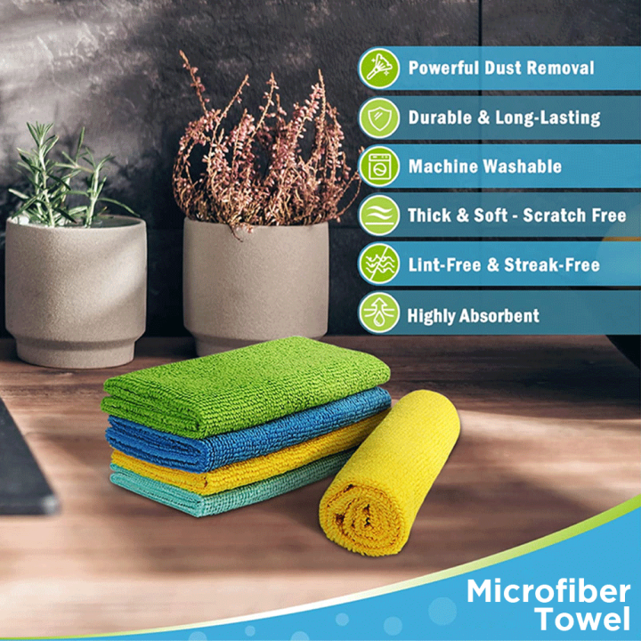 Microfiber Cleaning Cloths, Kitchen Dish Towels Super Water Absorption Kitchen Towels, Reusable