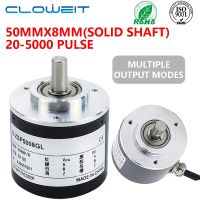 Cloweit 50มม. Encoder แบบโรตารี่ที่เพิ่มขึ้น8มม. เพลา Photoelectric Optical Switch AB 2เฟส10-1024-3600 PPR 5-24VDC