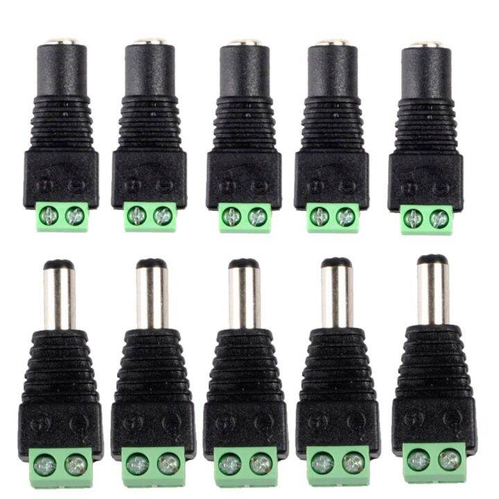 12V 10 Pcs LED Light Socket CCTV Jack DC Connector Plug Male Female Power Plug Lazada