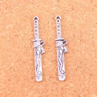 52Pcs samurai sword in sheath Charms Pendant For DIY Necklace Bracelet Jewelry Making DIY Handmade 44x8mm