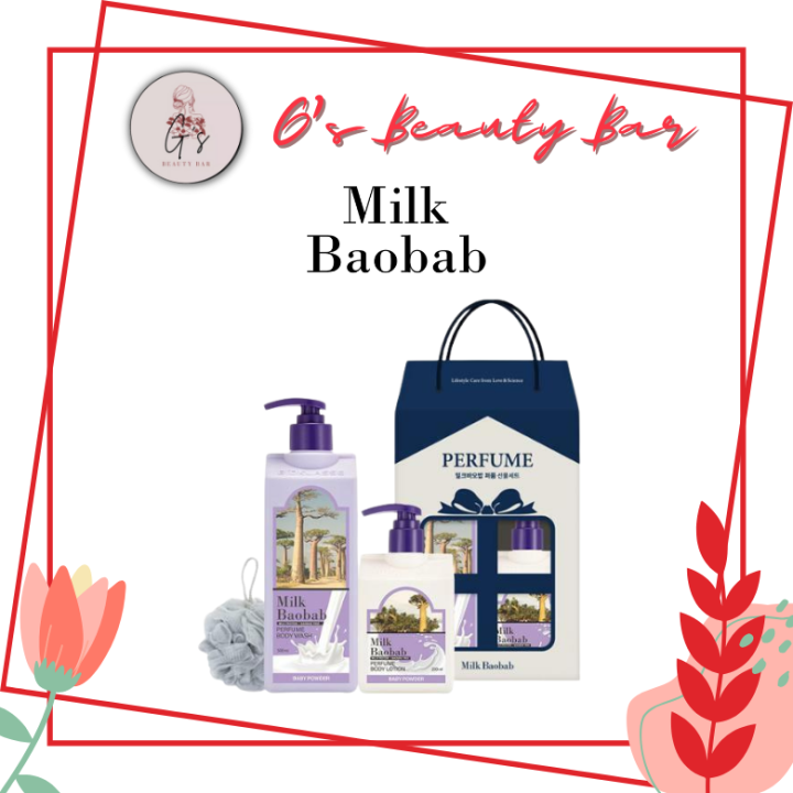 Milk Baobab Perfume Body Wash Baby Powder Gift Set (Lotion250ml