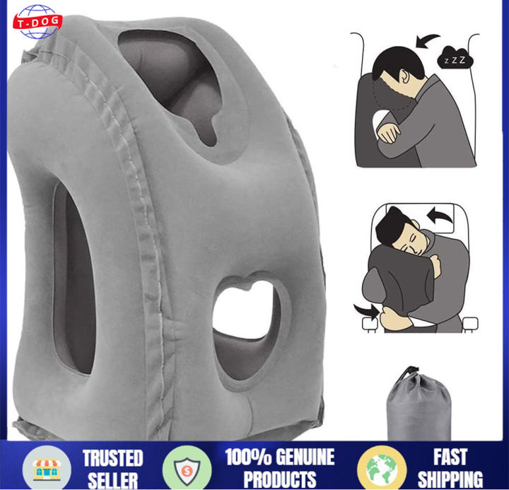 Inflatable Travel Air Pillow For Sleeping To Avoid Neck And Shoulder Pain,  Comfortably Support Head And Lumbar, Used For Airplane, Car, Bus And