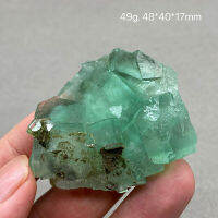 100 ธรรมชาติจีน Hu Nan Xianghualing สีเขียว Vitreous โปร่งใส Fluorite ตัวอย่าง Calcite Healing คริสตัลหิน