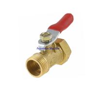 1pcs PT Male to 3/8 Female Thread Red Lever Handle Full Port Brass Ball Valve