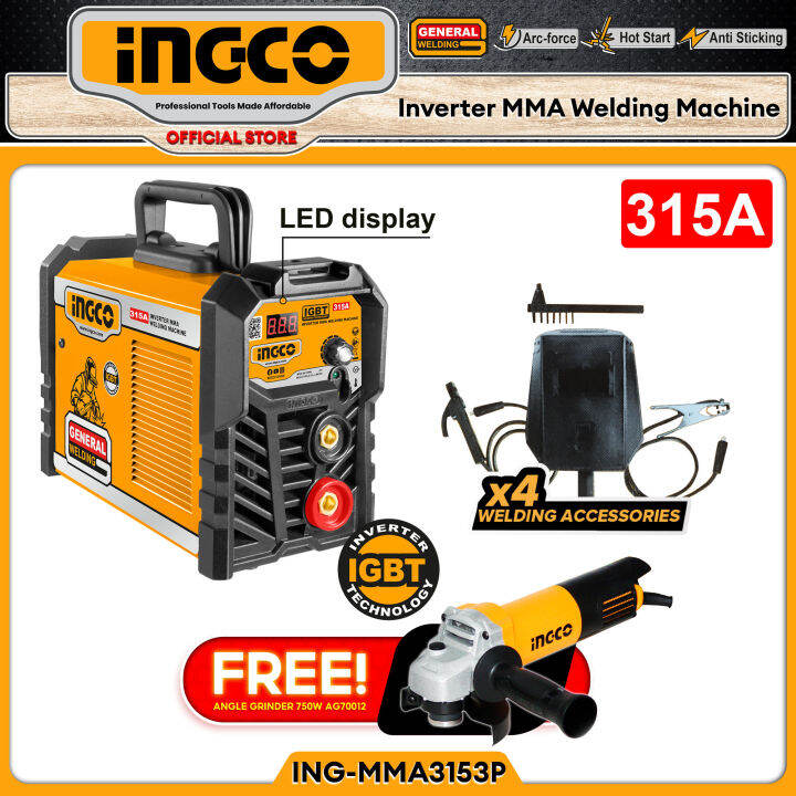INGCO Portable IGBT Inverter MMA ARC Welding Machine 315A MMA3152P