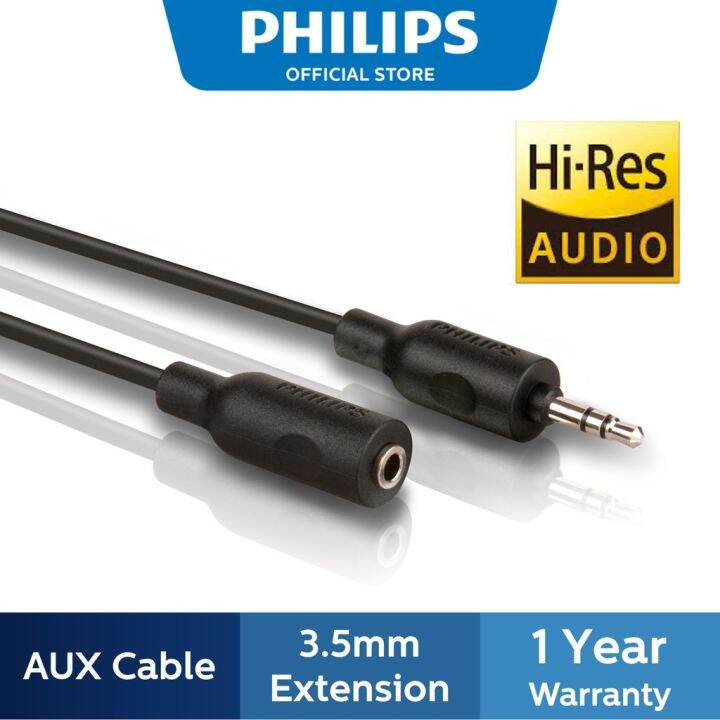 Philips 3.5mm AUX Cable Extender Extension Cord Headphone Speaker Lazada