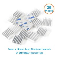 20pcs/lot Aluminum Heatsink 14*14*6mm Electronic Chip Radiator Cooler w/ Thermal Double Sided Adhesive Tape for IC 3D Printer Heatsinks