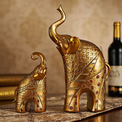 Modern Luxury Resin Elephant Figurines Livingroom Desk Deer Statues Crafts Home Furnishing Decoration Office Animal Ornaments