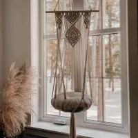 Macrame Bohemian Hangings Wall Tapestry Hand-woven Cotton Cat Hammock Swing Bed Pet Cat Dog Hanging Nest for Gothic Home Decor