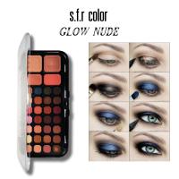 พาเลทอายแชโดว์28สี+บลัชออน2+ไฮไลท์2 s.f.r color Glow Nude Shading palette for eyes &amp; face