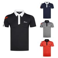 Titleist เสื้อยืดผู้ชายแขนสั้น,ฤดูร้อนและฤดูใบไม้ร่วงใหม่2023กางเกงเล่นกอล์ฟระบายอากาศได้ดีแห้งเร็วเสื้อกีฬาเสื้อโปโลผู้ชาย