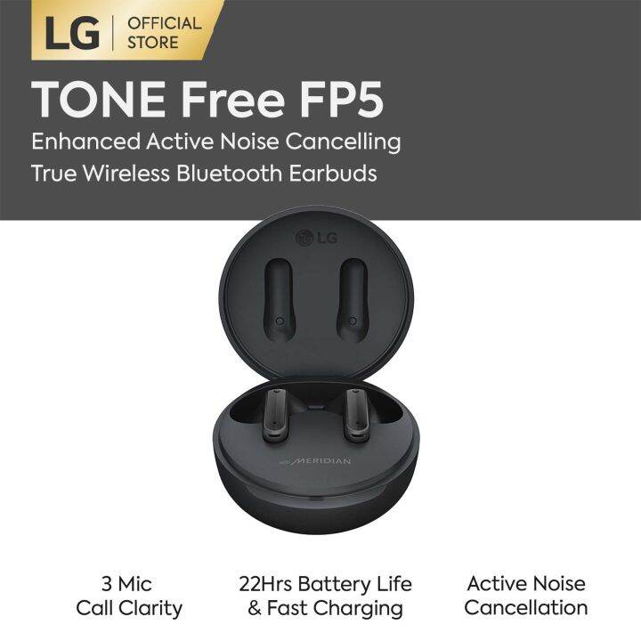 Lg Tone Free True Wireless Bluetooth Earbuds Fp5 With Enhanced Active Noise Cancelling Lazada 9758