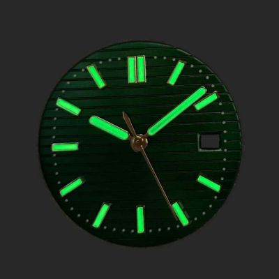 30.5Mm Green Luminous Watch Dial + Watch Hands For NH35 NH36 Movement Modified Part Replacement Dials No Logo