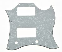 KR- SG Standard Full Face Guitar Pickguard Scratch Plate White Pearl 3 Ply w/ Screws