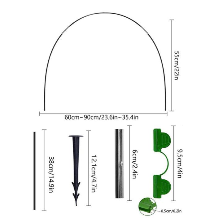 วงแหวนพยุงสำหรับพืชสวนตาข่ายจับแมลงโครงรองรับกันสนิมสำหรับ-grow-อุโมงค์รองรับพืชสวน