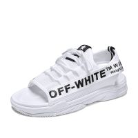 OFF White Mens Summer Hollow Canvas Sandals