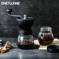 Onetwone ด้วยตนเองเครื่องบดถั่วเซรามิค Burrs มือที่บดกาแฟ 2 โหลแก้วล้างทำความสะอาดได้ GRAIN Mills