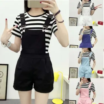 Womens Jumpsuits & Rompers 2021 Sexy Denim Jumpsuit Women Romper Short  Sleeve Belt Lace Up Pink/White Summer Jeans Female Streetwear Overal From  Stylefisher, $45.2 | DHgate.Com