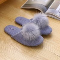 Spring Autumn Women Fashion Plush Ball Home Slipper Ladies Warm Short Furry Womens Comfort Woman Soft Bottom Female ShoesTH