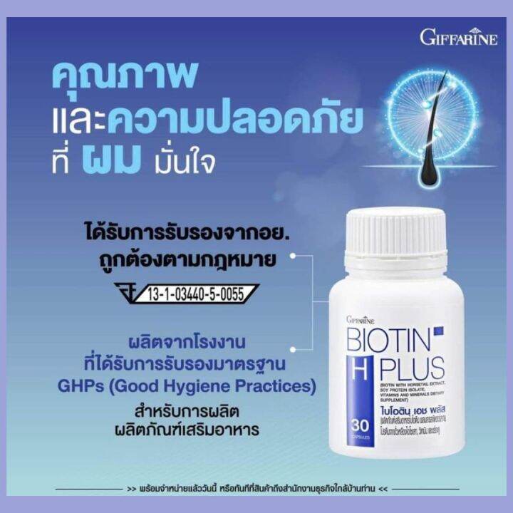 กิฟฟารีน-ผมร่วง-ไบโอติน-เอช-พลัส-biotin-h-plus-อาหารเสริมสุขภาพ