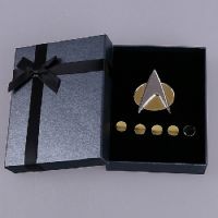 ST Badge Star Souvenir Trek The Next Generation Metal Badge Pin&amp;Rank PipPips 6pcs Set Cosplay Prop