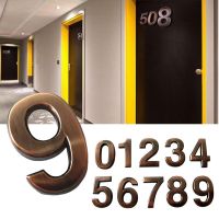 【LZ】✚☑✐  1pc 3D Numeral Door Plaque House Drawer Sign Plating Gate Digits 0 to 9 Plastic Number Tag Hotel Home Sticker Address Door Label