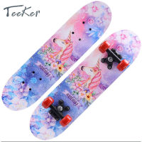 Teeker ถูกที่สุดขายดีสเก็ตบอร์ดเด็กสเก็ตบอร์ด4ล้อ สำหรับเด็ก สเก็ตบอร์ดลายการ์ตูนสองด้าน เล่นได้ทั้งเด็กผู้ชายและผู้หญิงรถนั่งเด็กเล็กสกุ๊ดเตอร์เด็ก