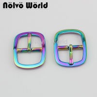 Nolvo World 5-20-100pcs 5 colors 25mm 1" rainbow metal pin buckle women bag shoe strap belt s pin buckle dog collar metal