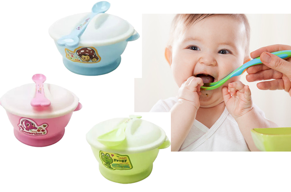 Baby Feeding Bowl Set (Spoon+Bowl+Cover) | Lazada PH