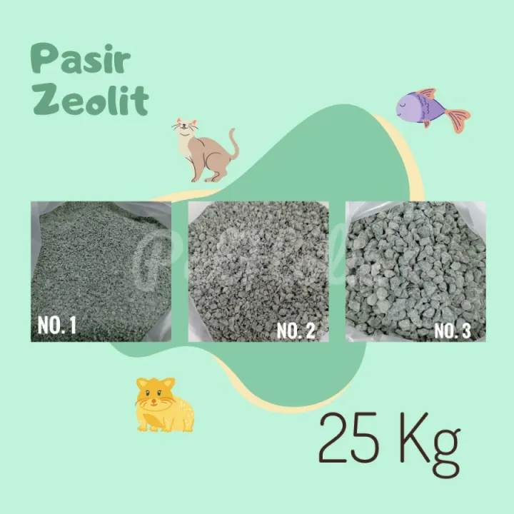 pasir kucing Zeolit 25 kg zeolite cat sand no 1 2 3 cat litter pasir kucing murah pasir kucing