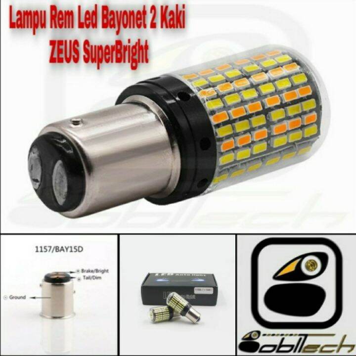 Buah Lampu Rem Mobil Led Bayonet Kaki Bay D Zeus Lazada Indonesia