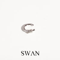 SWAN - Tied Cuff ต่างหูเงินแท้หนีบ แบบเรียบ ไม่ต้องเจาะ