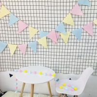 12 Flags 2.5 M 19 สีวันเกิด Bunting แบนเนอร์ Baby Shower ธงสำหรับงานแต่งงาน Garland Flags PARTY Home Decor INS photo Props-Giers