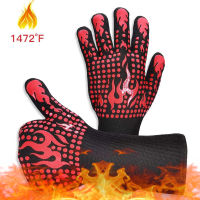 One Piece BBQ Gloves High Temperature Resistance Oven Mitts 500 800 Degrees Fireproof Barbecue Heat Insulation Microwave Gloves