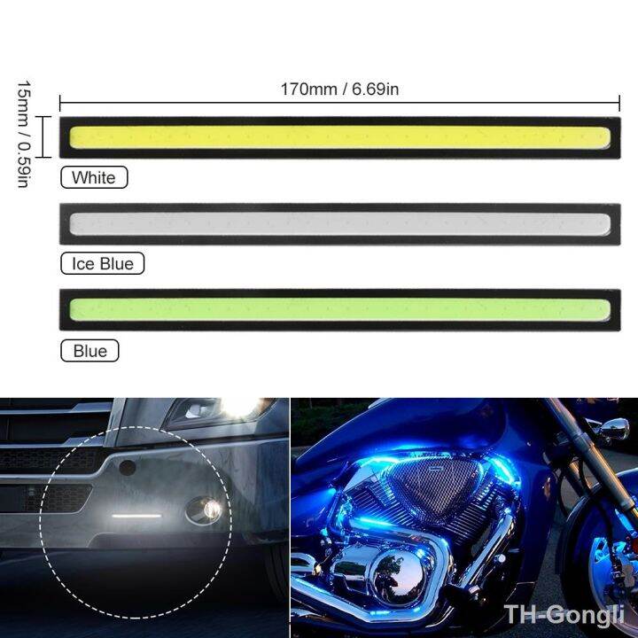 hot-1-10pc-super-17cm-cob-fog-bulb-car-drl-strip-bar-12v-6500k-interior-styling-lamp