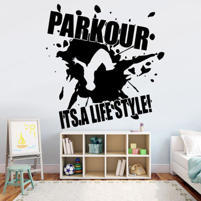 Parkour Wall Decal Extreme Sport Vinyl Wall Sticker Gym Home Decor Its a Lifestyle Quote Quotes Boys Bedroom Art Mural Y720