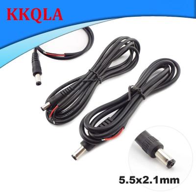 QKKQLA 12V 5A DC Male Power Supply DIY Cable Extension LED Light  20 AWG Jack Cord DC Connector For CCTV 5.5x2.1mm Plug